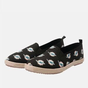 FOCO NFL Women's Miami Dolphins Espadrille Canvas Shoe SIZE XL NEW SZ 11-12